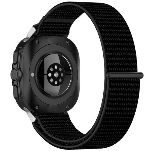 KALEBOL For Samsung Galaxy Watch Ultra 47mm Watch Strap Magic Tape Braided Nylon Wrist Band - Black