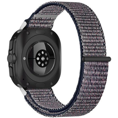 KALEBOL For Samsung Galaxy Watch Ultra 47mm Watch Strap Magic Tape Braided Nylon Wrist Band - Midnight Blue