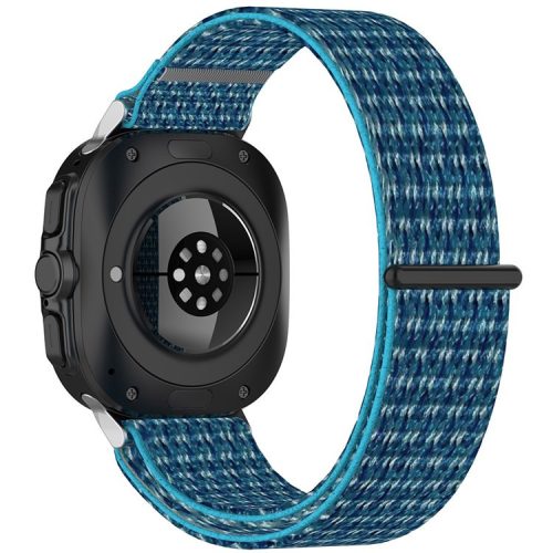 KALEBOL For Samsung Galaxy Watch Ultra 47mm Watch Strap Magic Tape Braided Nylon Wrist Band - Ocean Blue