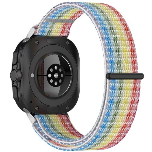 KALEBOL For Samsung Galaxy Watch Ultra 47mm Watch Strap Magic Tape Braided Nylon Wrist Band - Rainbow