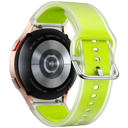 KALEBOL For Samsung Galaxy Watch7 44mm 40mm  /  Watch FE 40mm Silicone Watch Band Glacier Translucent Strap - Translucent Lime