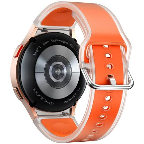 KALEBOL For Samsung Galaxy Watch7 44mm 40mm  /  Watch FE 40mm Silicone Watch Band Glacier Translucent Strap - Translucent Orange