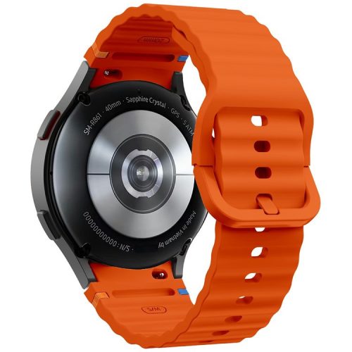 KALEBOL For Samsung Galaxy Watch7 44mm 40mm / Watch FE 40mm Silicone Watch Band Wave Shape Wrist Strap - Orange