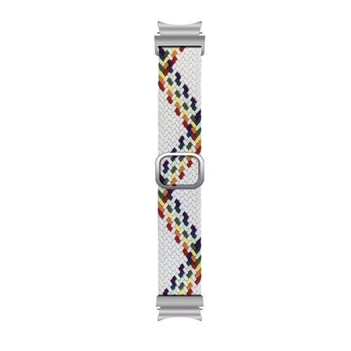 KALEBOL KLB-BZNL-001 For Samsung Galaxy Watch FE 40mm / Watch4 / Watch 5 / Watch 5 Pro / Watch6 Strap Nylon Watch Band - White Rainbow