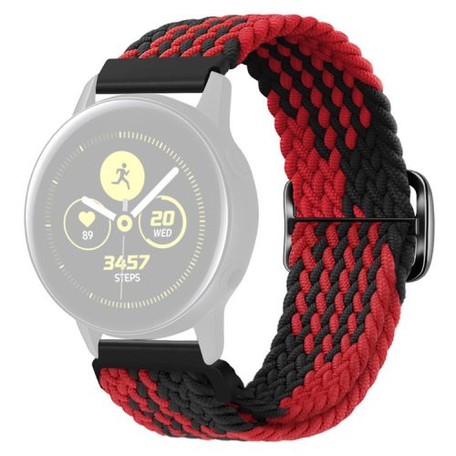 KALEBOL KLB-BZNL-001 For Samsung Galaxy Watch6 Classic 43mm / 47mm Watch Band 20mm Nylon Replacement Strap - Black+Red