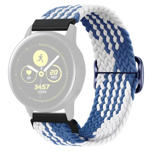 KALEBOL KLB-BZNL-001 For Samsung Galaxy Watch6 Classic 43mm / 47mm Watch Band 20mm Nylon Replacement Strap - Blue+White