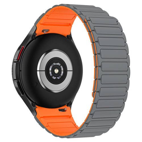 KALEBOL KLB-CXGJ-001 For Samsung Galaxy Watch FE 40mm / Watch4 40mm / Galaxy Watch Active2 40mm Silicone Watch Band - Grey Orange