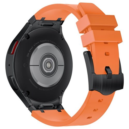 KALEBOL KLB-CXGJ-001 For Samsung Galaxy Watch5 40mm / Galaxy Watch6 Classic 43mm Silicone Watch Strap - Black+Orange