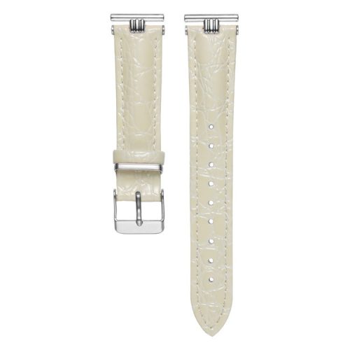 KALEBOL KLB-EYWPU-003 For Samsung Galaxy Watch6 Classic 47mm / Huami Amazfit Bip Watch Strap - Silver+Beige