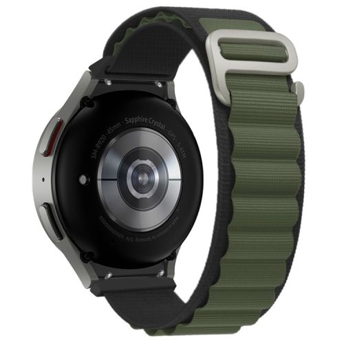 KALEBOL KLB-GSNL-001 For Samsung Galaxy Watch6 / Watch6 Classic / Watch 5 Nylon Watch Strap Adjustable Band - Black+Green