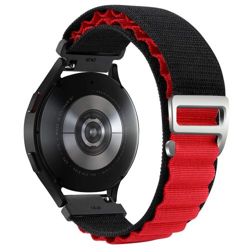 KALEBOL KLB-GSNL-001 For Samsung Galaxy Watch6 / Watch6 Classic Nylon Watch Band 20mm Wrist Strap - Black+Red