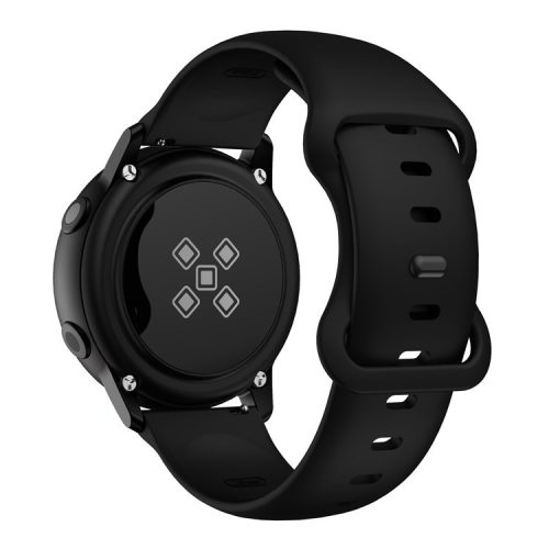 KALEBOL KLB-HDKGJ-001 For Samsung Galaxy Watch3 45mm Silicone Band 22mm Watch Strap with Butterfly Buckle - Black