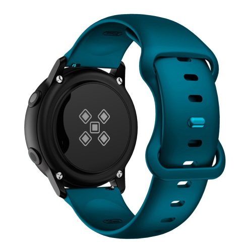 KALEBOL KLB-HDKGJ-001 For Samsung Galaxy Watch3 45mm Silicone Band 22mm Watch Strap with Butterfly Buckle - Dark Green