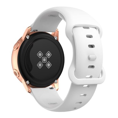 KALEBOL KLB-HDKGJ-001 For Samsung Galaxy Watch3 45mm Silicone Band 22mm Watch Strap with Butterfly Buckle - White