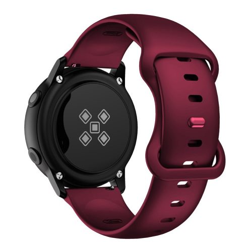 KALEBOL KLB-HDKGJ-001 For Samsung Galaxy Watch3 45mm Silicone Band 22mm Watch Strap with Butterfly Buckle - Wine Red