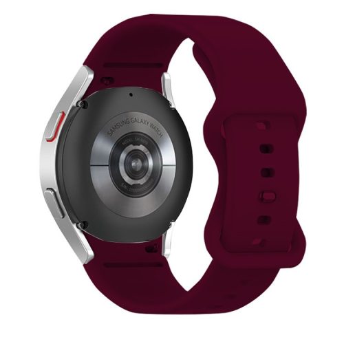 KALEBOL KLB-HDKGJ-001 For Samsung Galaxy Watch4 / Watch 5 / Watch FE 40mm / Watch6 Watch Strap Butterfly Buckle Silicone Band - Wine Red