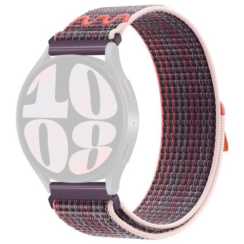 KALEBOL KLB-NLHH-002 For Samsung Galaxy Watch6 / Watch6 Classic 20mm Watch Band Nylon Loop Strap - Berry Purple