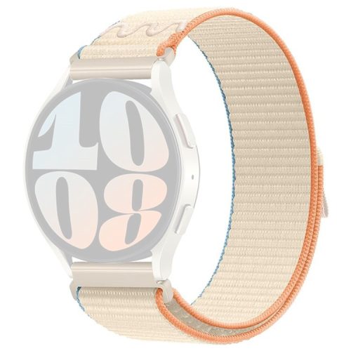 KALEBOL KLB-NLHH-002 For Samsung Galaxy Watch6 / Watch6 Classic 20mm Watch Band Nylon Loop Strap - Cream White