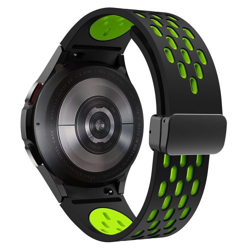 KALEBOL KLB-SSCXKGJ-002 For Samsung Galaxy Watch FE 40mm / Watch4 / Watch 5 / Watch6 Strap with Buckle - Black / Fluorescent Green+Black Buckle