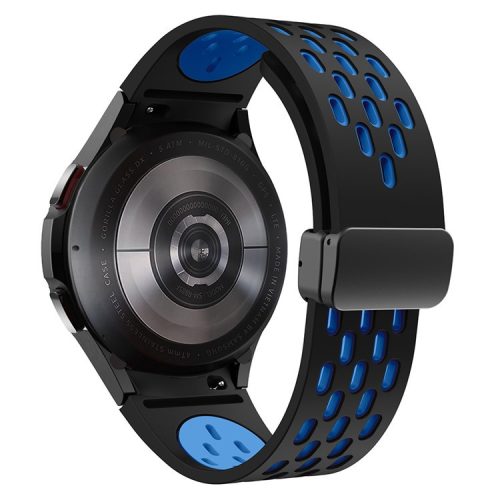 KALEBOL KLB-SSCXKGJ-002 For Samsung Galaxy Watch FE 40mm / Watch4 / Watch 5 / Watch6 Strap with Buckle - Black / Sky Blue+Black Buckle