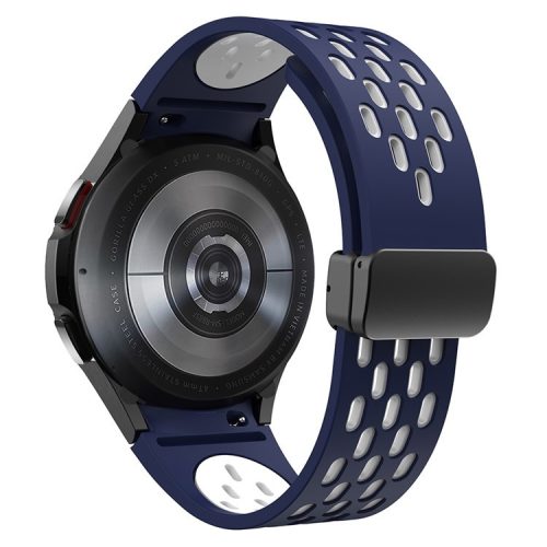 KALEBOL KLB-SSCXKGJ-002 For Samsung Galaxy Watch FE 40mm / Watch4 / Watch 5 / Watch6 Strap with Buckle - Midnight Blue / White+Black Buckle