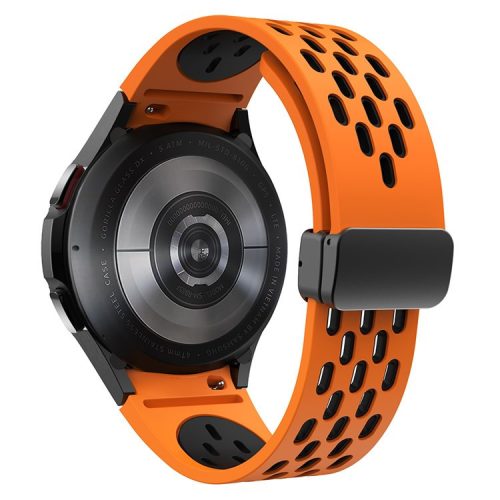 KALEBOL KLB-SSCXKGJ-002 For Samsung Galaxy Watch FE 40mm / Watch4 / Watch 5 / Watch6 Strap with Buckle - Orange / Black+Black Buckle