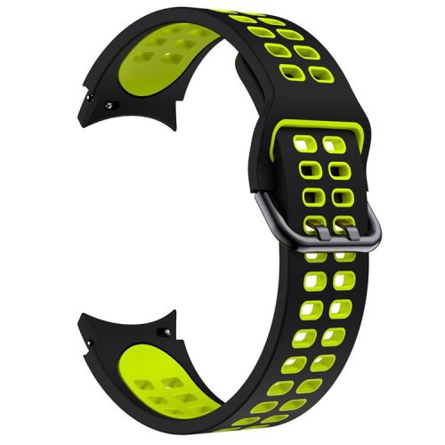 KALEBOL KLB-SSGJ-001 For Samsung Galaxy Watch FE 40mm / Watch4 / Watch 5 / Watch6 Silicone Watch Band Soft Strap - Black+Green