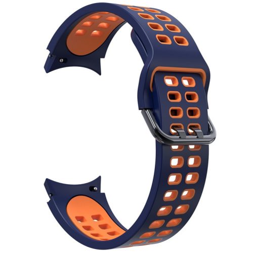 KALEBOL KLB-SSGJ-001 For Samsung Galaxy Watch FE 40mm / Watch4 / Watch 5 / Watch6 Silicone Watch Band Soft Strap - Midnight Blue+Orange