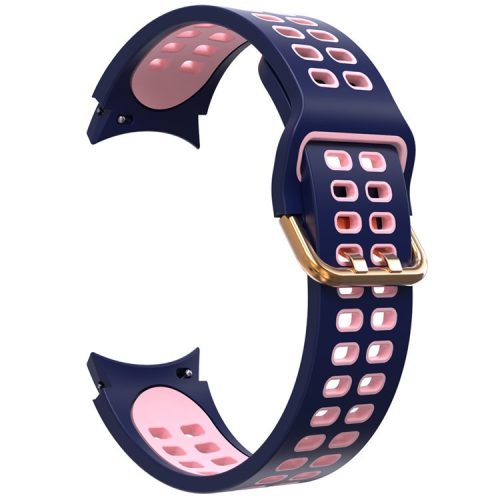 KALEBOL KLB-SSGJ-001 For Samsung Galaxy Watch FE 40mm / Watch4 / Watch 5 / Watch6 Silicone Watch Band Soft Strap - Midnight Blue+Pink