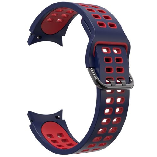 KALEBOL KLB-SSGJ-001 For Samsung Galaxy Watch FE 40mm / Watch4 / Watch 5 / Watch6 Silicone Watch Band Soft Strap - Midnight Blue+Red