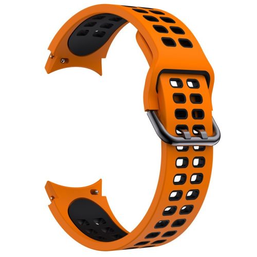 KALEBOL KLB-SSGJ-001 For Samsung Galaxy Watch FE 40mm / Watch4 / Watch 5 / Watch6 Silicone Watch Band Soft Strap - Orange+Black