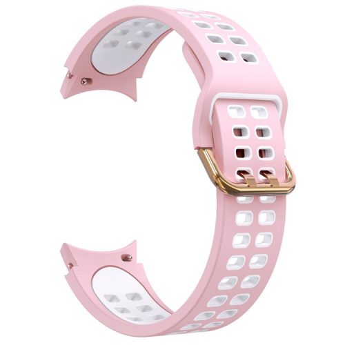 KALEBOL KLB-SSGJ-001 For Samsung Galaxy Watch FE 40mm / Watch4 / Watch 5 / Watch6 Silicone Watch Band Soft Strap - Pink+White