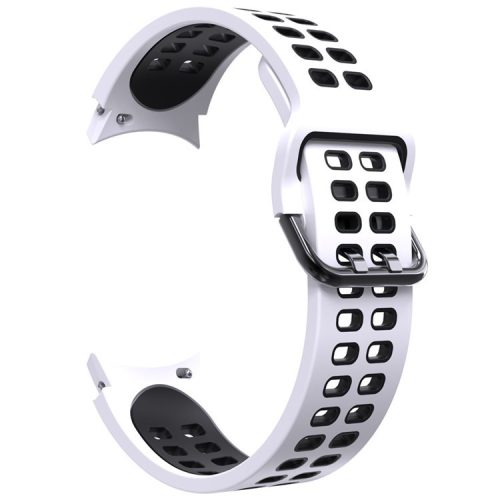 KALEBOL KLB-SSGJ-001 For Samsung Galaxy Watch FE 40mm / Watch4 / Watch 5 / Watch6 Silicone Watch Band Soft Strap - White+Black