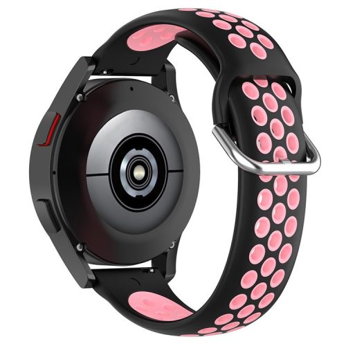 KALEBOL KLB-SSGJ-001 For Samsung Galaxy Watch3 45mm Silicone Band 22mm Watch Strap - Black+Pink