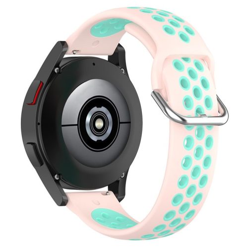 KALEBOL KLB-SSGJ-001 For Samsung Galaxy Watch3 45mm Silicone Band 22mm Watch Strap - Light Pink+Teal Green