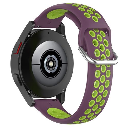 KALEBOL KLB-SSGJ-001 For Samsung Galaxy Watch3 45mm Silicone Band 22mm Watch Strap - Purple+Lime