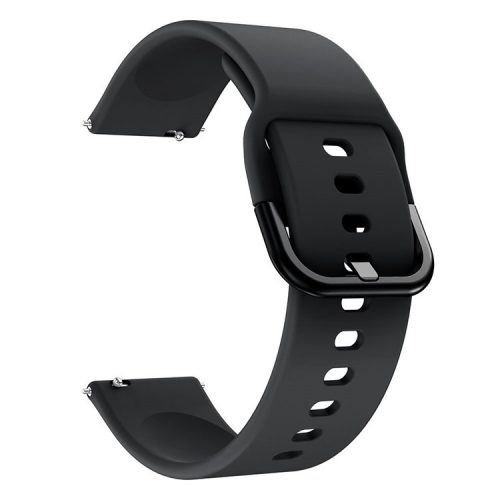 Silicone Watch Band with Metal Buckle for Samsung Galaxy Watch3 45mm - Black