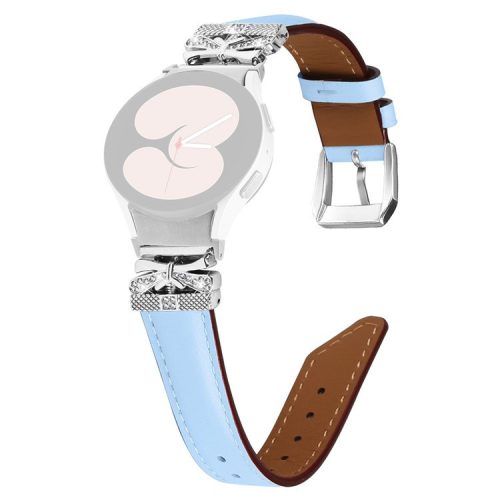 Silver Buckle Butterfly Decor Strap for Samsung Galaxy Watch4  /  Watch5  /  Watch4 Classic  /  Watch4 Active  /  Watch5 Active Wristband - Blue