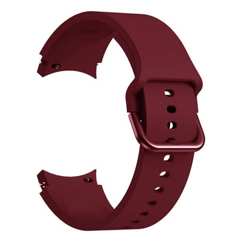 Soft Silicone Watch Strap Replacement Sport Band for Samsung Galaxy Watch6 40mm 44mm / Watch6 Classic 43mm 47mm / Watch 5 40mm 44mm / 5 Pro 45mm / Watch4 40mm 44mm - Wine Red