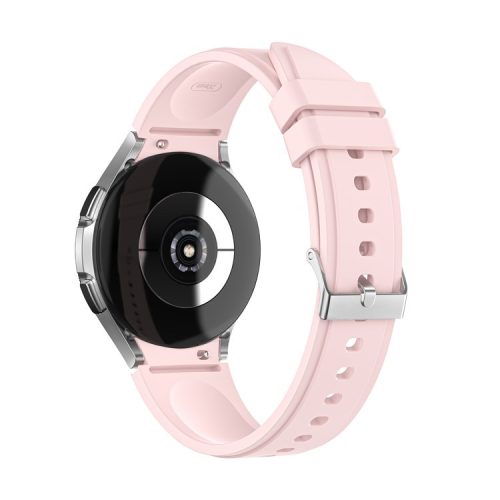 Solid Color Soft Silicone Adjustable Watch Strap Wristband for Samsung Galaxy Watch6 40mm 44mm / Watch6 Classic 43mm 47mm / Watch 5 40mm 44mm / 5 Pro 45mm / Watch4 40mm 44mm - Pink