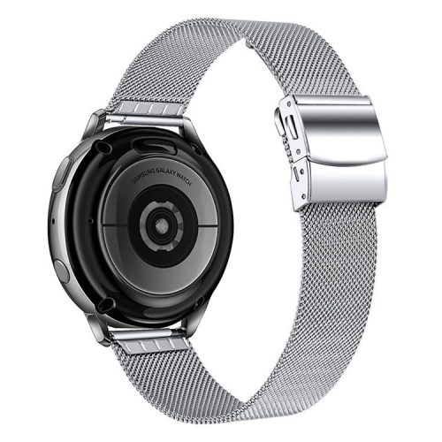 Tortoise Back Buckle Replacement Milanese Stainless Steel Watch Band Breathable Mesh Strap for Samsung Galaxy Watch3 45mm - Silver