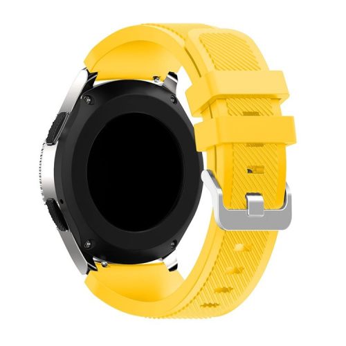 Twill Texture Silicone Watch Strap Adjustable Wrist Band Replacement for Samsung Galaxy Watch 46mm - Yellow