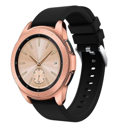 Twill Texture Silicone Watchband Strap for Samsung Galaxy Watch 42mm - Black