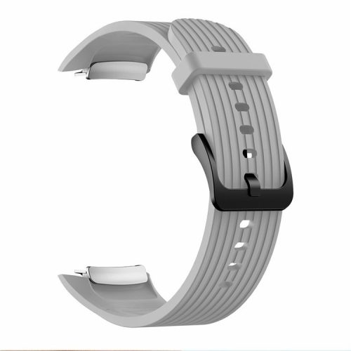 Vertical Stripes Grain Silicone Smart Watch Band Replacement [Large Size] for Samsung Galaxy Gear Fit2 pro - Grey