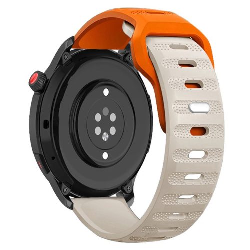 Watch Band for Samsung Galaxy Watch6 / Watch6 Classic / Watch 5 / Watch 5 Pro / Watch4 / Watch4 Classic , 20mm Silicone Strap - Orange+Starlight