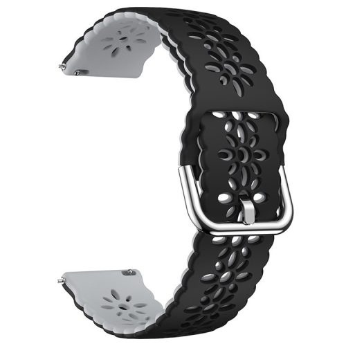 Watch Band for Samsung Galaxy Watch6 / Watch6 Classic / Watch 5 / Watch 5 Pro / Watch4 / Watch4 Classic 20mm Silicone Strap - Black+Grey