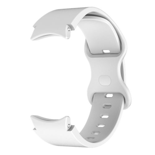 Watch Strap for Samsung Galaxy Watch6 40mm 44mm / Watch6 Classic 43mm 47mm / Watch 5 40mm 44mm / Watch4 40mm 44mm , 20mm Silicone Band with Butterfly Buckle - White