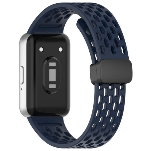 Wrist Band for Samsung Galaxy Fit3 R930 Magnetic Silicone Smartwatch Bracelet Strap - Navy Blue