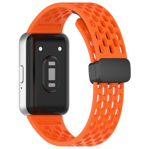 Wrist Band for Samsung Galaxy Fit3 R930 Magnetic Silicone Smartwatch Bracelet Strap - Orange