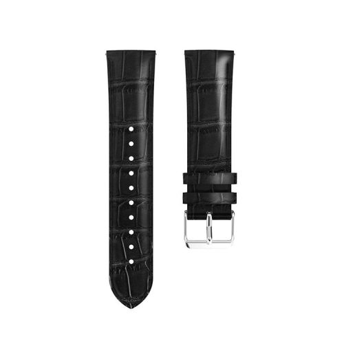 18mm Crocodile Texture Genuine Leather Watch Band for Huawei TalkBand B5 - Black